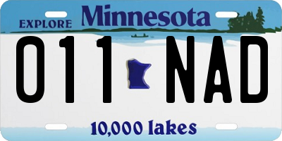 MN license plate 011NAD