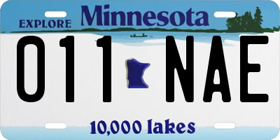 MN license plate 011NAE