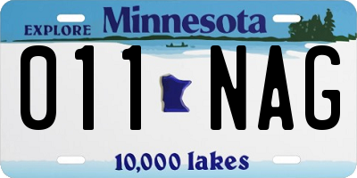 MN license plate 011NAG