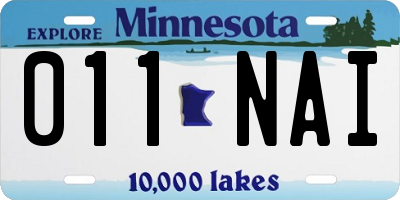 MN license plate 011NAI