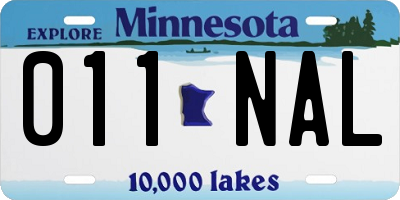 MN license plate 011NAL