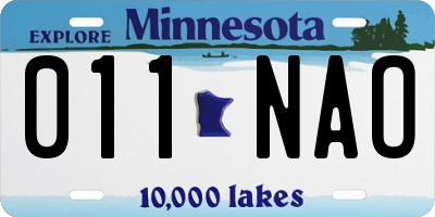 MN license plate 011NAO