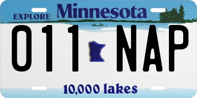 MN license plate 011NAP