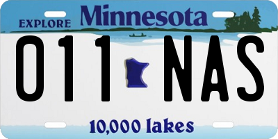 MN license plate 011NAS