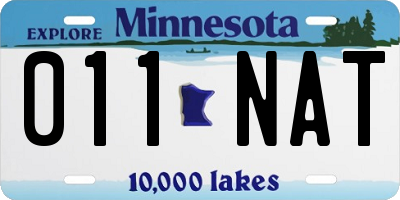 MN license plate 011NAT