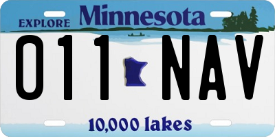 MN license plate 011NAV