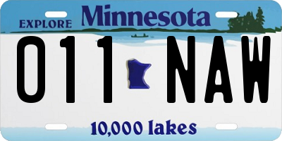 MN license plate 011NAW