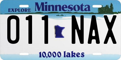 MN license plate 011NAX