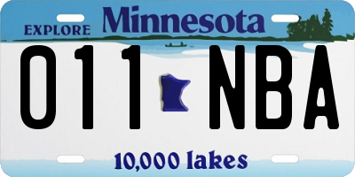 MN license plate 011NBA