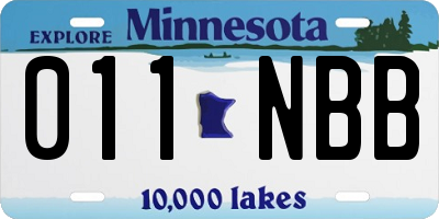 MN license plate 011NBB