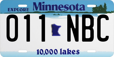 MN license plate 011NBC