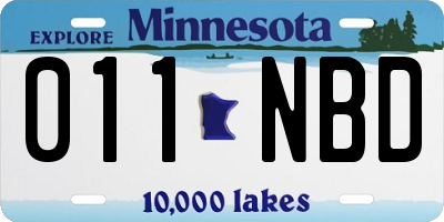 MN license plate 011NBD