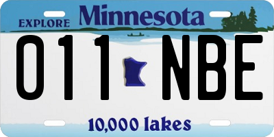 MN license plate 011NBE