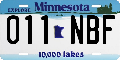 MN license plate 011NBF