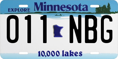 MN license plate 011NBG