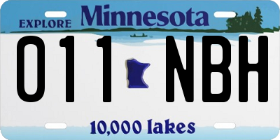 MN license plate 011NBH
