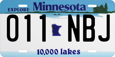 MN license plate 011NBJ