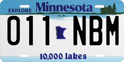 MN license plate 011NBM