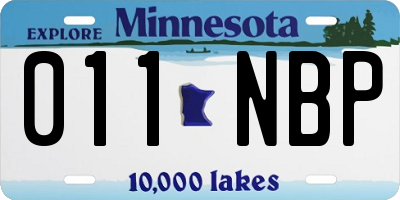 MN license plate 011NBP