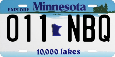 MN license plate 011NBQ