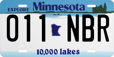 MN license plate 011NBR