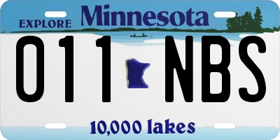 MN license plate 011NBS
