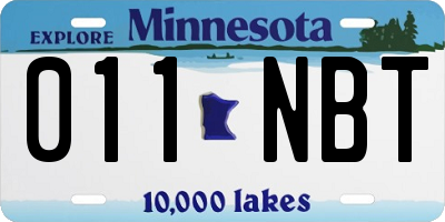 MN license plate 011NBT