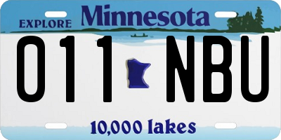MN license plate 011NBU