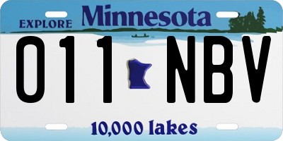 MN license plate 011NBV