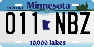 MN license plate 011NBZ