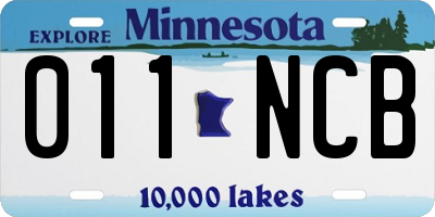 MN license plate 011NCB