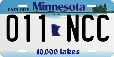 MN license plate 011NCC