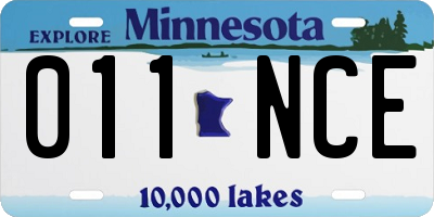 MN license plate 011NCE