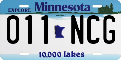 MN license plate 011NCG