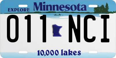MN license plate 011NCI