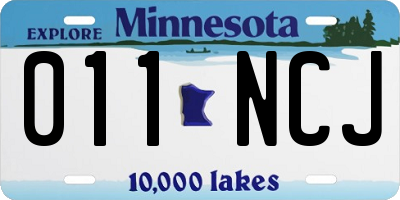MN license plate 011NCJ