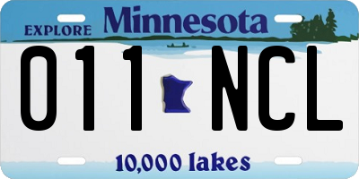 MN license plate 011NCL