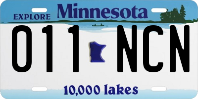 MN license plate 011NCN