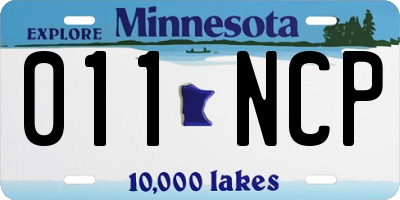 MN license plate 011NCP
