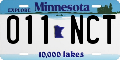 MN license plate 011NCT