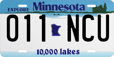MN license plate 011NCU