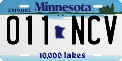 MN license plate 011NCV