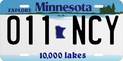 MN license plate 011NCY
