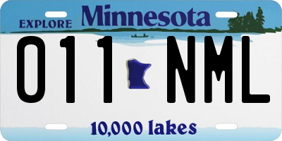 MN license plate 011NML