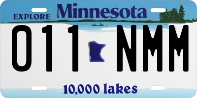 MN license plate 011NMM