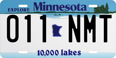 MN license plate 011NMT