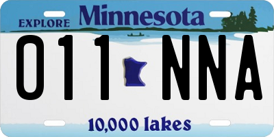 MN license plate 011NNA