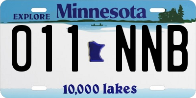 MN license plate 011NNB