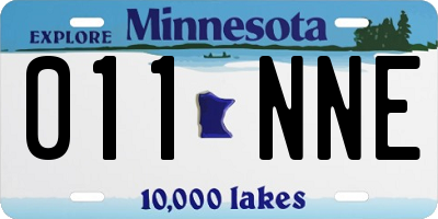 MN license plate 011NNE