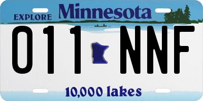 MN license plate 011NNF